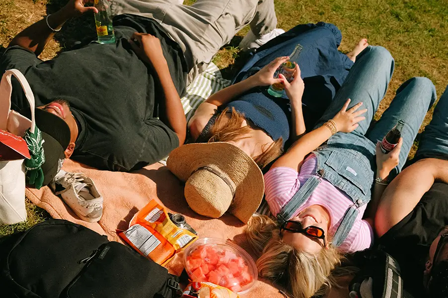 friends having an outdoor picnic