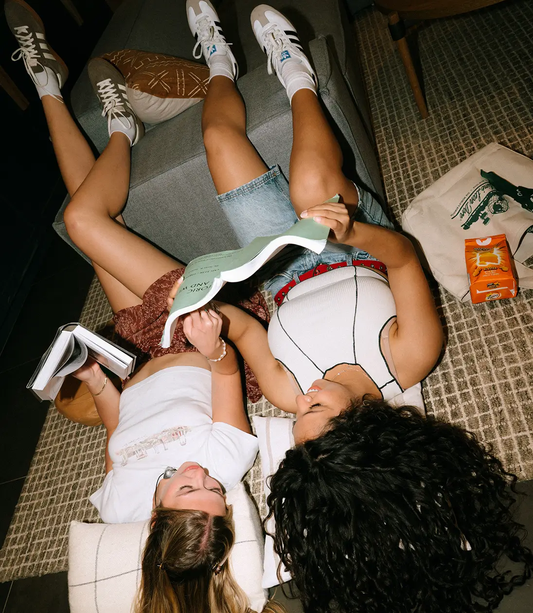 friends looking at a book